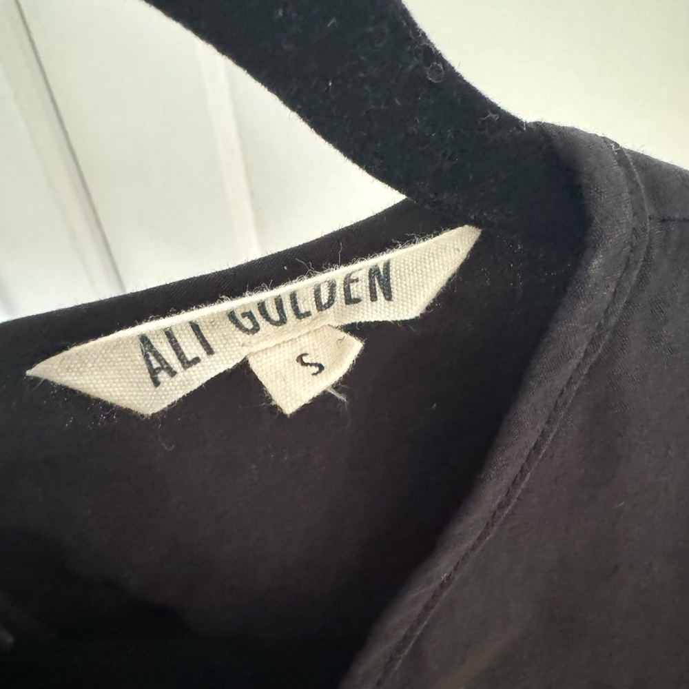 Ali Golden Puff Sleeve Black Dress - Small - Picture 6 of 6
